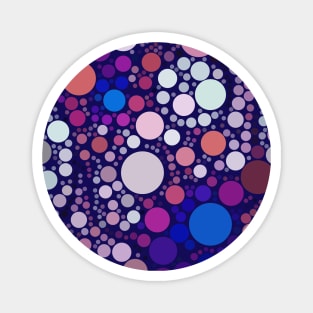 Navy Blue Multicolored Polka Dots Pattern Magnet